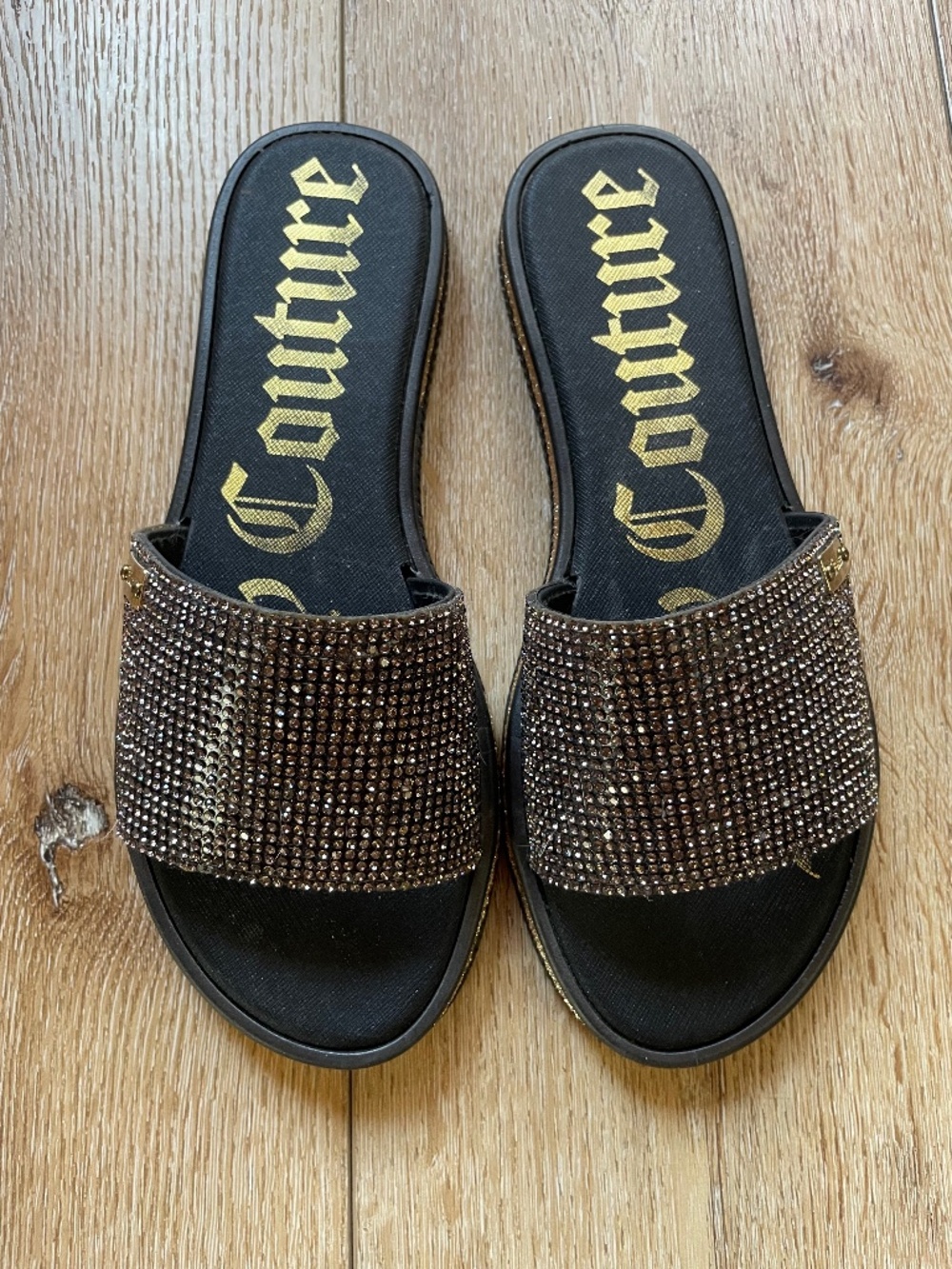 Juicy Couture Slide Rhinestone Sandals Size 7